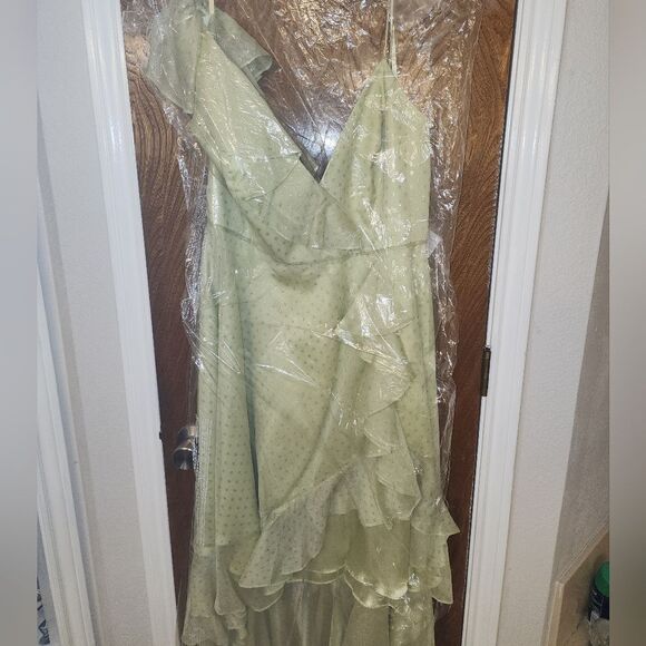 Mac Duggal Short Green Wedding Guest Dress 70163 Size 16 NWT Retail 278 - Picture 5 of 7